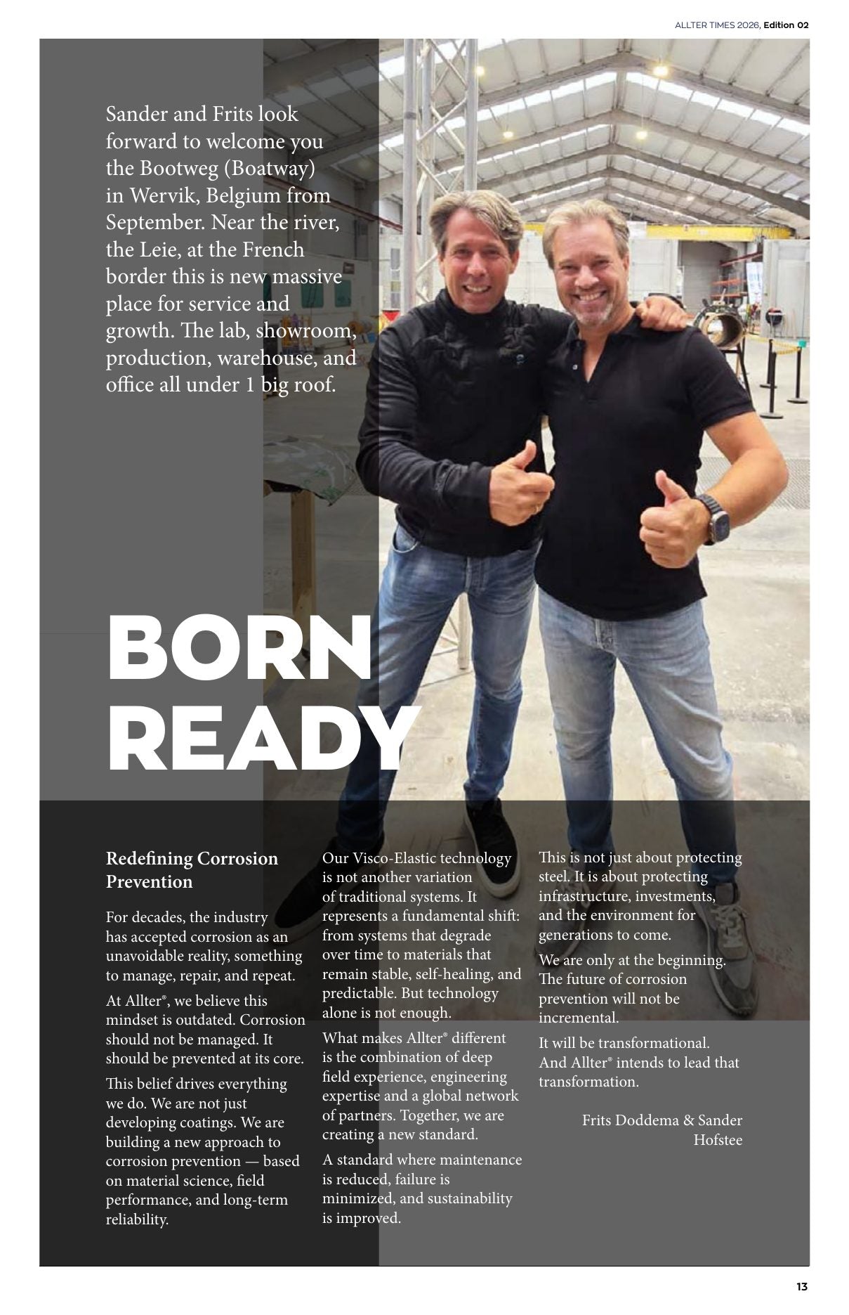 Allter Times 2026 — Edition 02 — page 13: Born ready — Sander & Frits welcome you