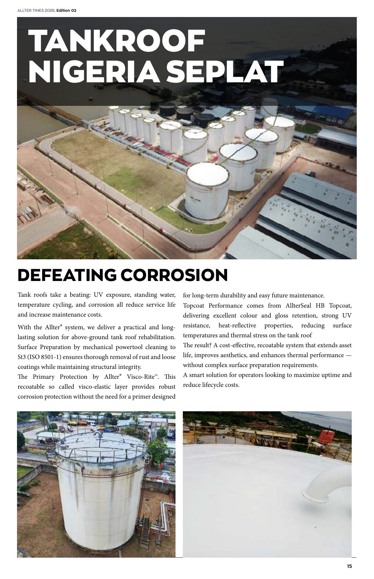 Allter Times 2026 — Edition 02 — page 15: Tank roof Nigeria — Seplat