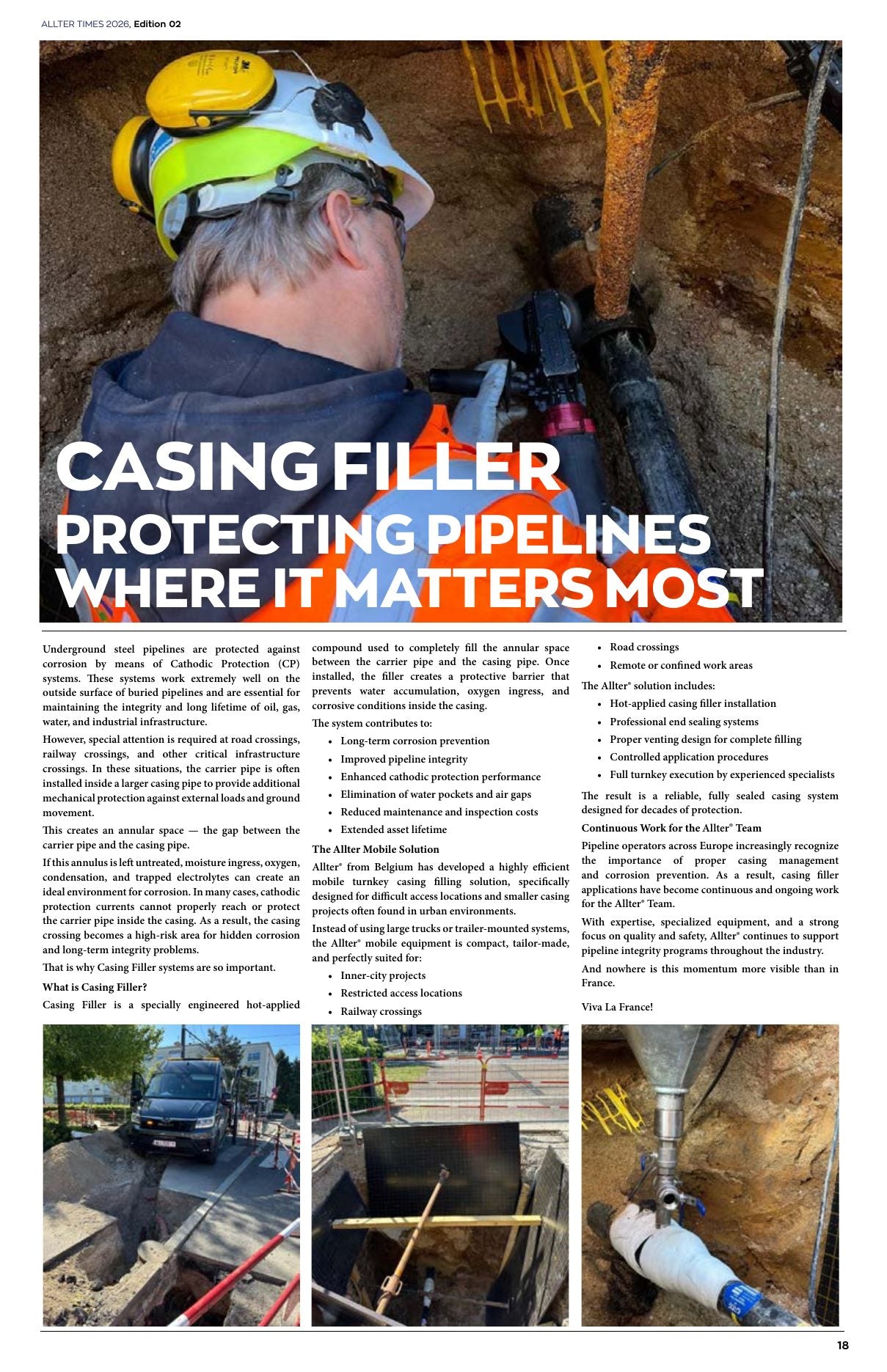 Allter Times 2026 — Edition 02 — page 18: Casing filler: protecting pipelines